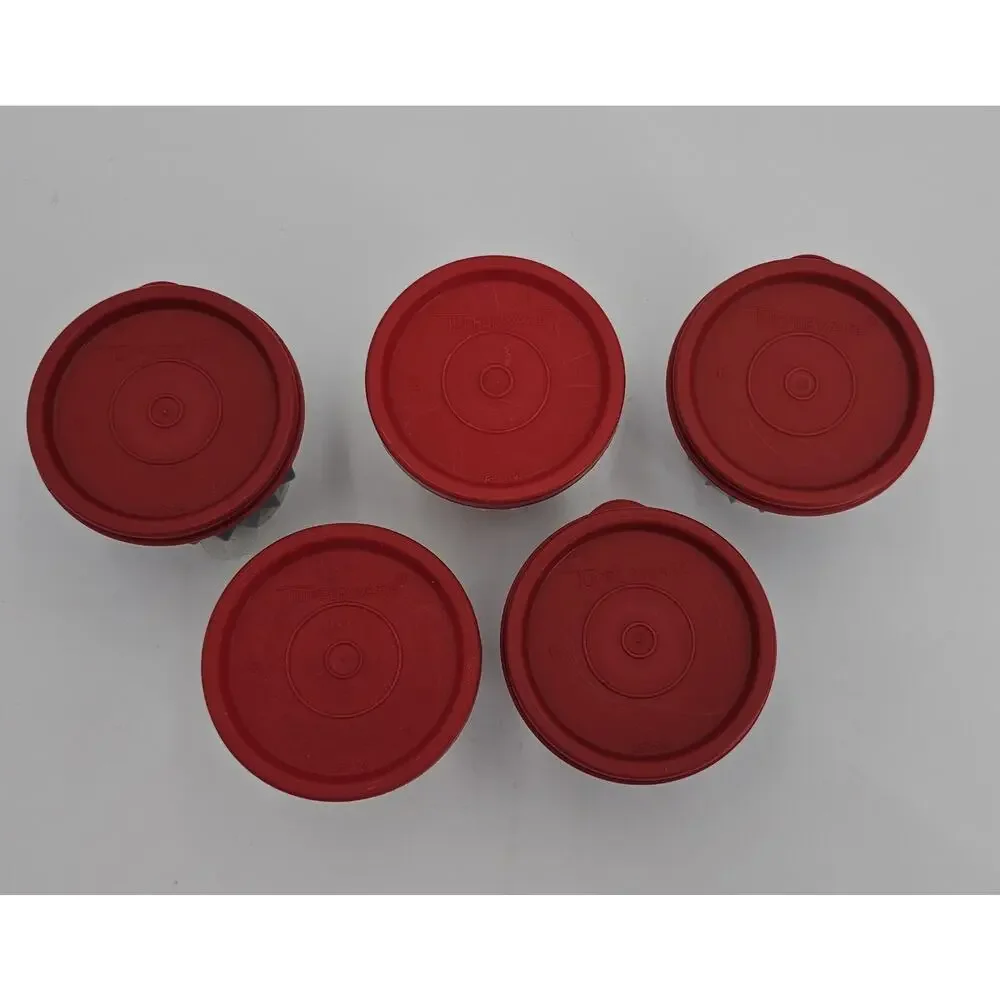 Tupperware Jel-ette Jello Mold Single Serve Cups With Lids Mini Red White Blue